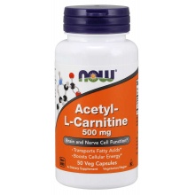 Л-карнитин NOW Acetyl L-Carnitine 500 мг 50 капсул