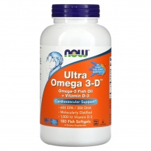 Антиоксидант NOW Ultra Omega 3D 600 EPA 300 DHA 180 капсул