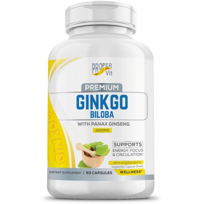 Антиоксидант Proper Vit Ginkgo Boloba with Panax Ginseng 1520 мг 60 капсул
