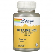 Витамины Solaray Betaine HCI with Pepsin 250 мг 180 капсул