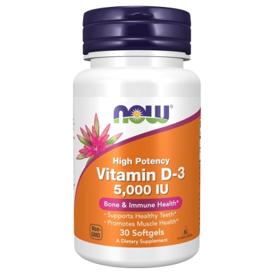 Витамины NOW Vitamin D3 5000 IU 30 капсул