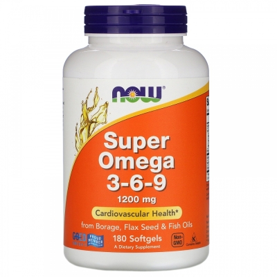 Антиоксидант NOW Super Omega 3-6-9 1200 мг 180 капсул