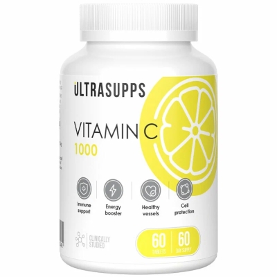 Витамины UltraSupps Vitamin C 1000 мг 60 таблеток